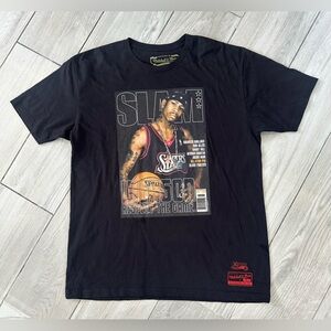 Men’s MITCHELL & NESS Allen Iverson Black Short Sleeve T-shirt. Size XL